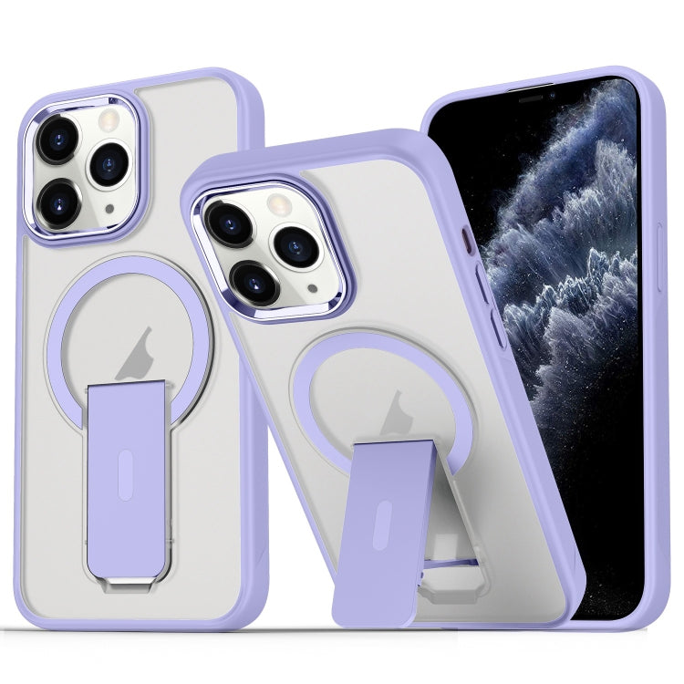For iPhone 11 Pro Acrylic Hybrid TPU MagSafe Holder Phone Case