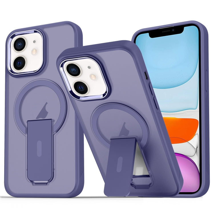 For iPhone 11 Acrylic Hybrid TPU MagSafe Holder Phone Case