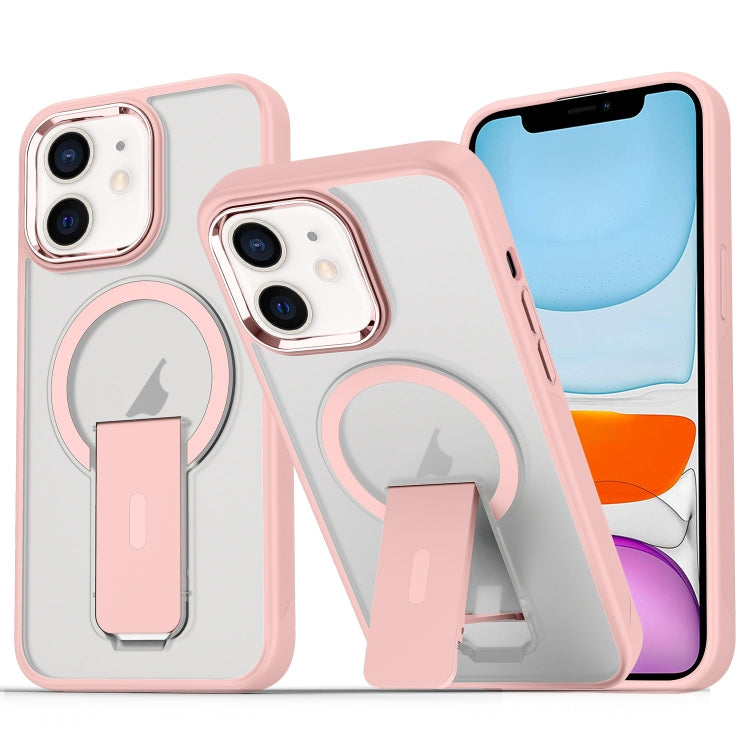 For iPhone 11 Acrylic Hybrid TPU MagSafe Holder Phone Case