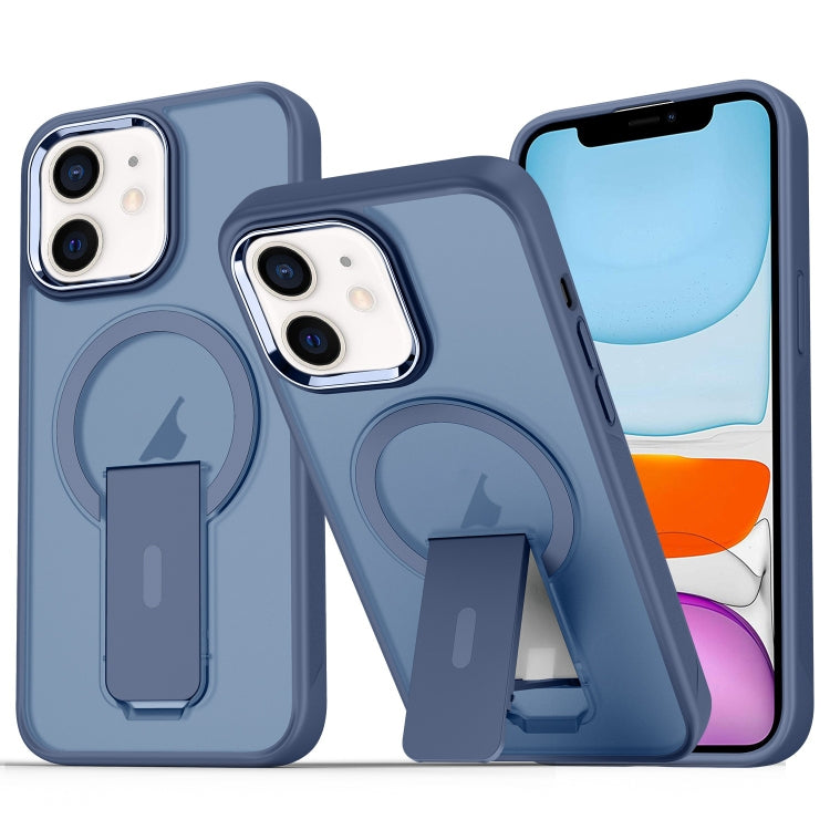 For iPhone 11 Acrylic Hybrid TPU MagSafe Holder Phone Case