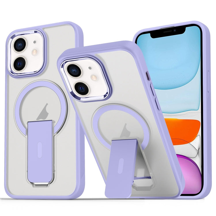 For iPhone 11 Acrylic Hybrid TPU MagSafe Holder Phone Case