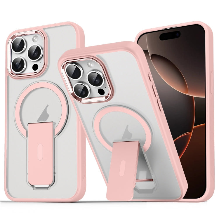 For iPhone 16 Pro Max Acrylic Hybrid TPU MagSafe Holder Phone Case