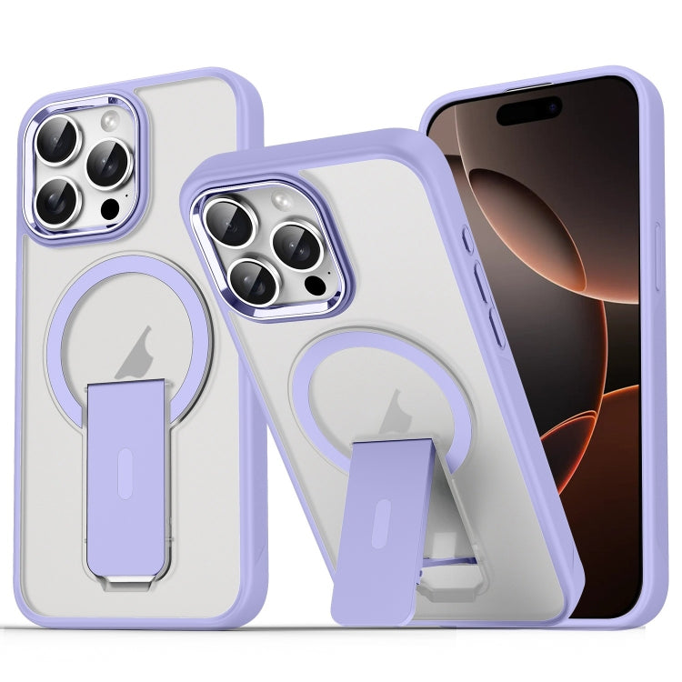 For iPhone 16 Pro Max Acrylic Hybrid TPU MagSafe Holder Phone Case