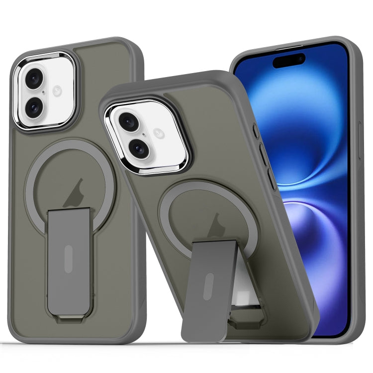 For iPhone 16 Plus Acrylic Hybrid TPU MagSafe Holder Phone Case