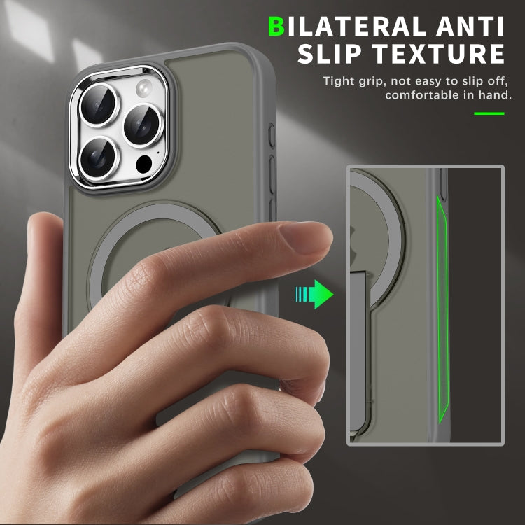 For iPhone 15 Acrylic Hybrid TPU MagSafe Holder Phone Case