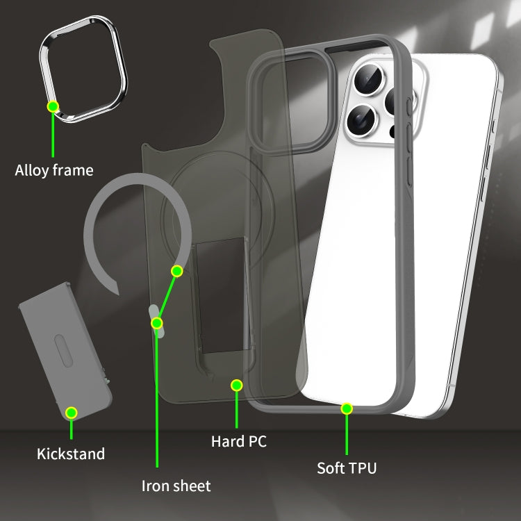 For iPhone 14 Pro Acrylic Hybrid TPU MagSafe Holder Phone Case