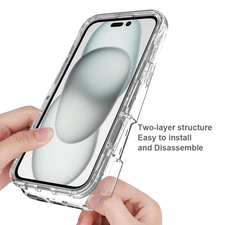 For iPhone 16 Clear TPU Hybrid PC Shockproof Phone Case - Transparent