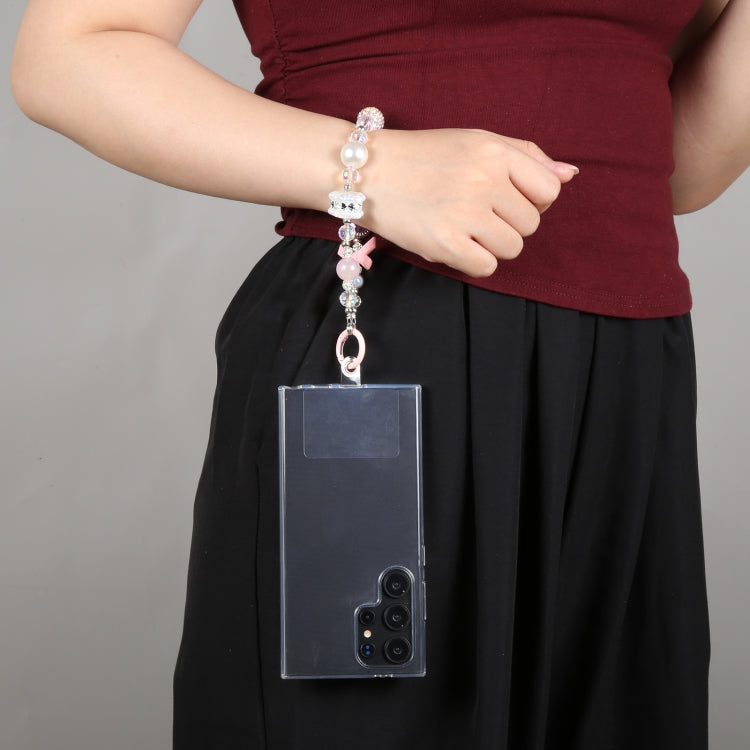 Mobile Phone Anti-lost Bowknot Diamond Ball Short Lanyard