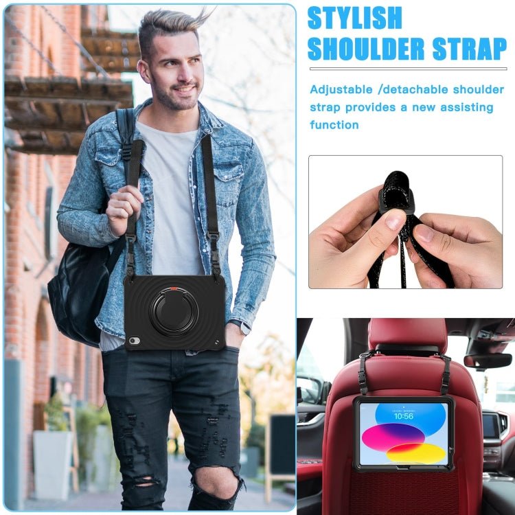 For iPad 2025 / 2022 Rotation Handle Holder Silicone Hybrid PC Tablet Case