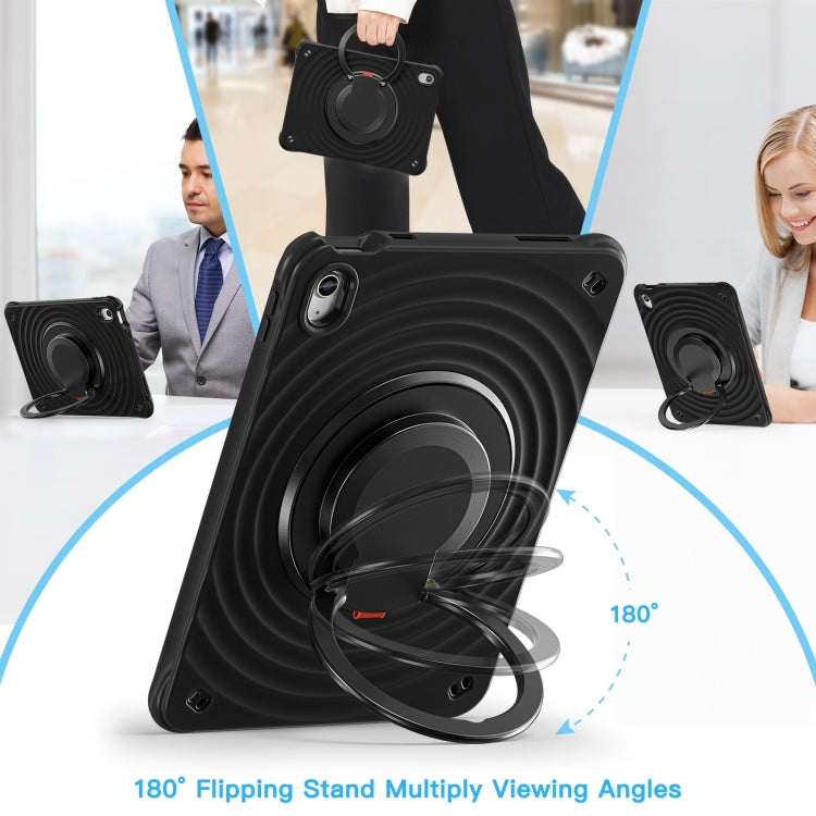 For iPad 2025 / 2022 Rotation Handle Holder Silicone Hybrid PC Tablet Case
