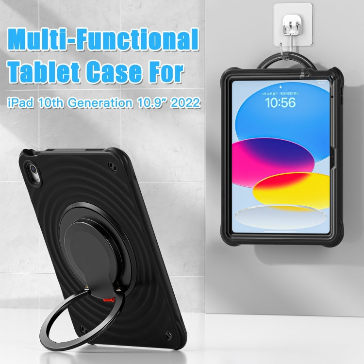 For iPad 2025 / 2022 Rotation Handle Holder Silicone Hybrid PC Tablet Case
