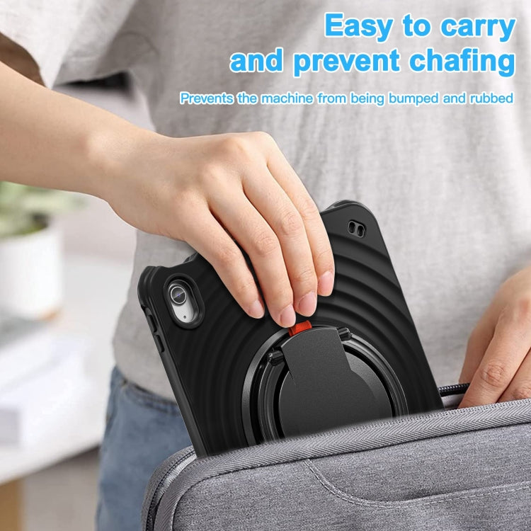 For iPad 2025 / 2022 Rotation Handle Holder Silicone Hybrid PC Tablet Case