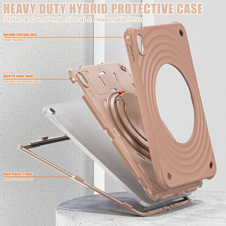 For iPad 2025 / 2022 Rotation Handle Holder Silicone Hybrid PC Tablet Case