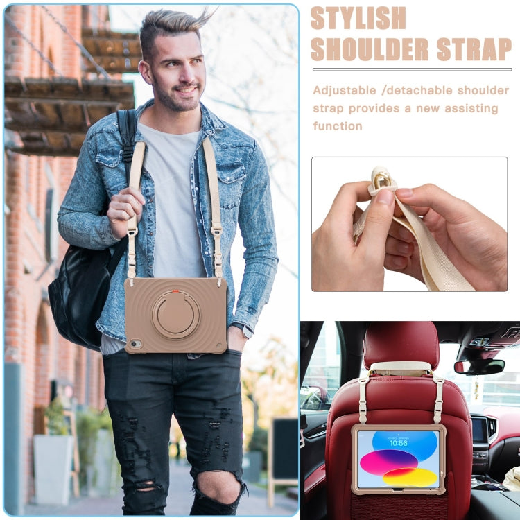 For iPad 2025 / 2022 Rotation Handle Holder Silicone Hybrid PC Tablet Case