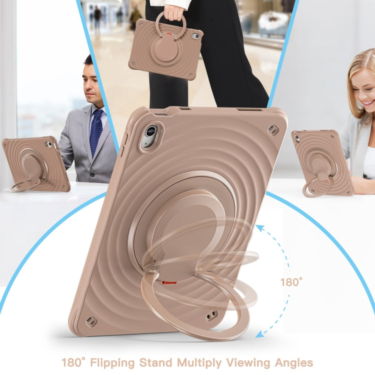 For iPad 2025 / 2022 Rotation Handle Holder Silicone Hybrid PC Tablet Case