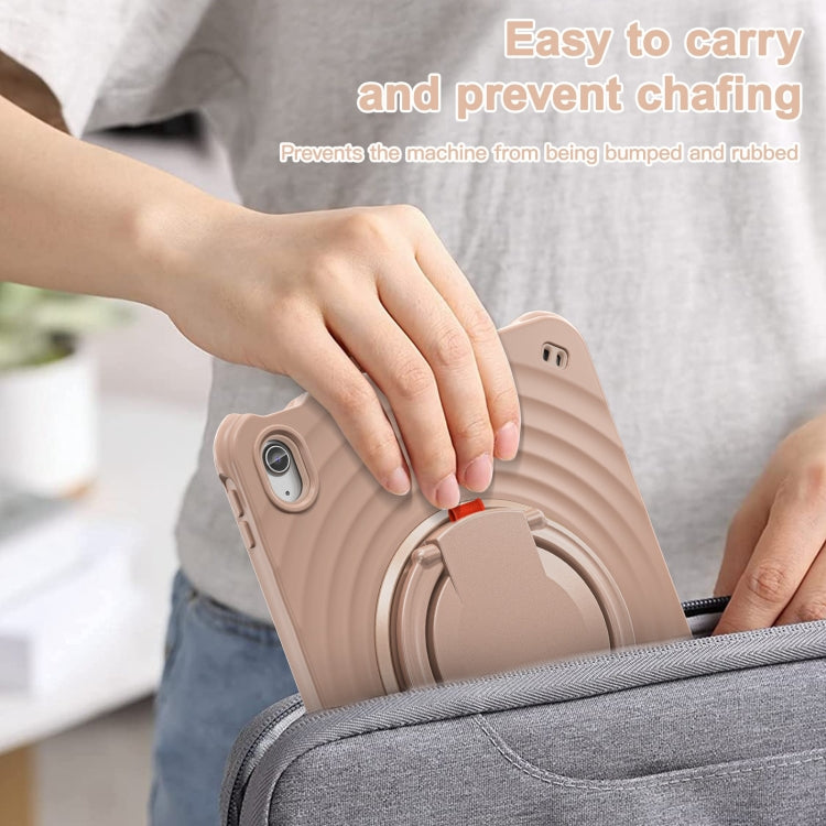 For iPad 2025 / 2022 Rotation Handle Holder Silicone Hybrid PC Tablet Case
