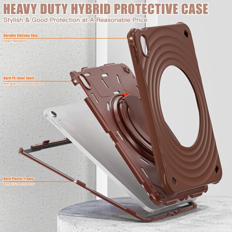 For iPad 2025 / 2022 Rotation Handle Holder Silicone Hybrid PC Tablet Case