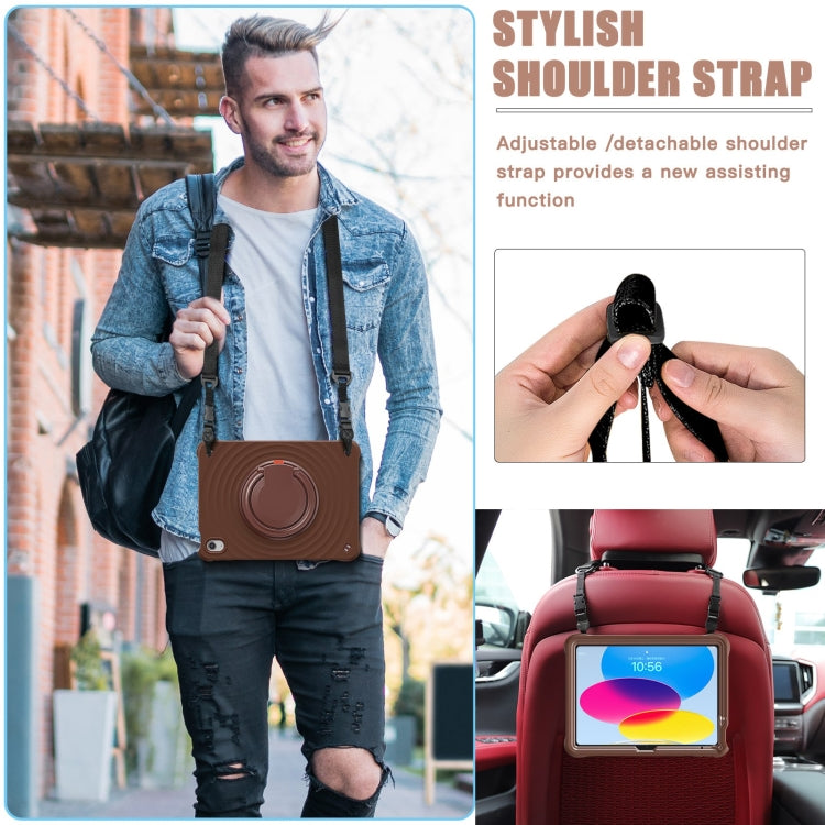 For iPad 2025 / 2022 Rotation Handle Holder Silicone Hybrid PC Tablet Case