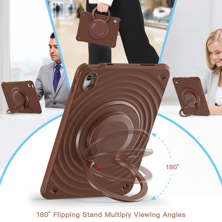 For iPad 2025 / 2022 Rotation Handle Holder Silicone Hybrid PC Tablet Case
