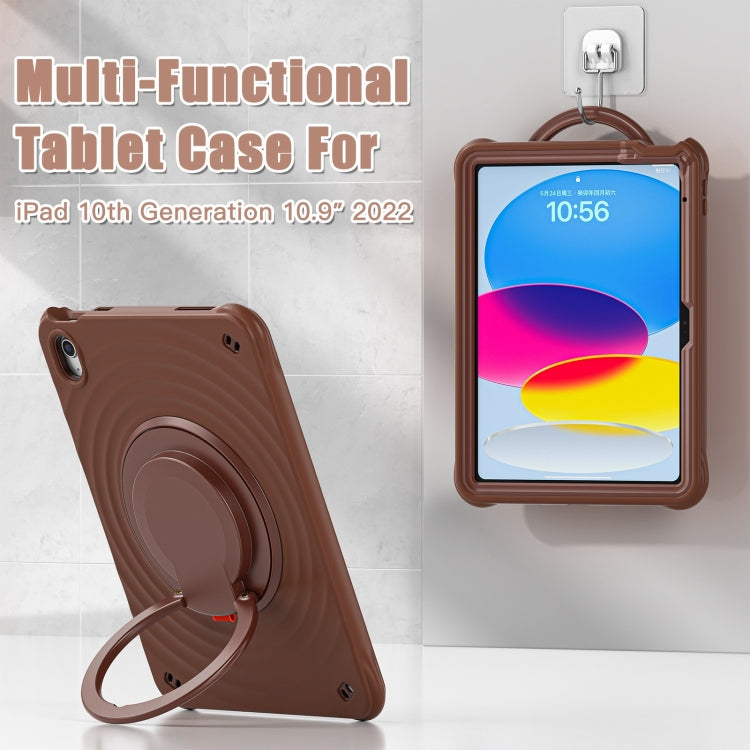 For iPad 2025 / 2022 Rotation Handle Holder Silicone Hybrid PC Tablet Case