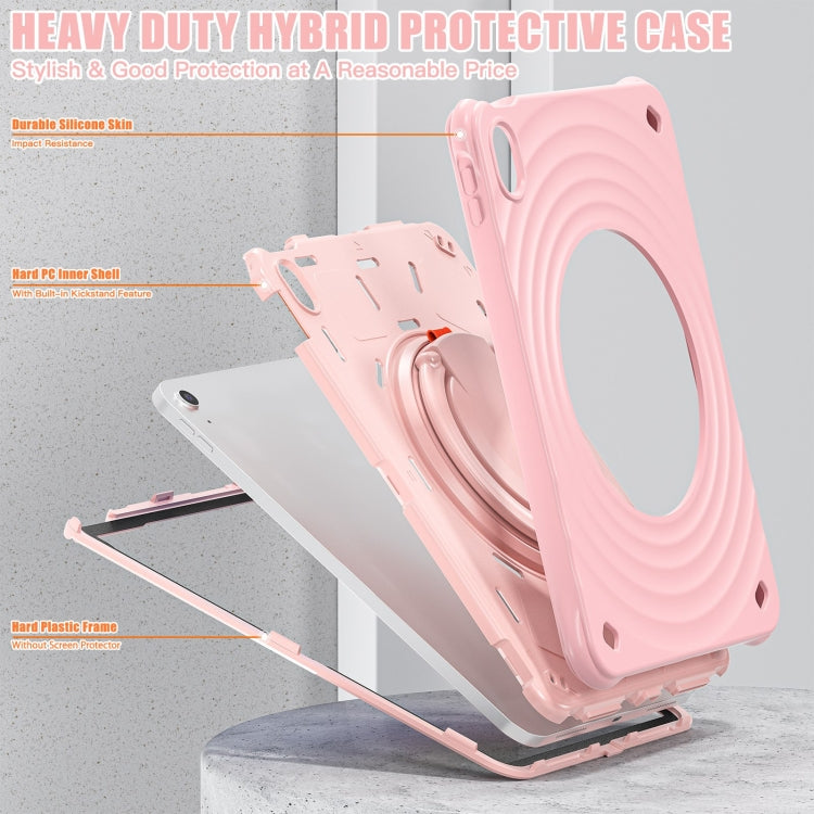 For iPad 2025 / 2022 Rotation Handle Holder Silicone Hybrid PC Tablet Case