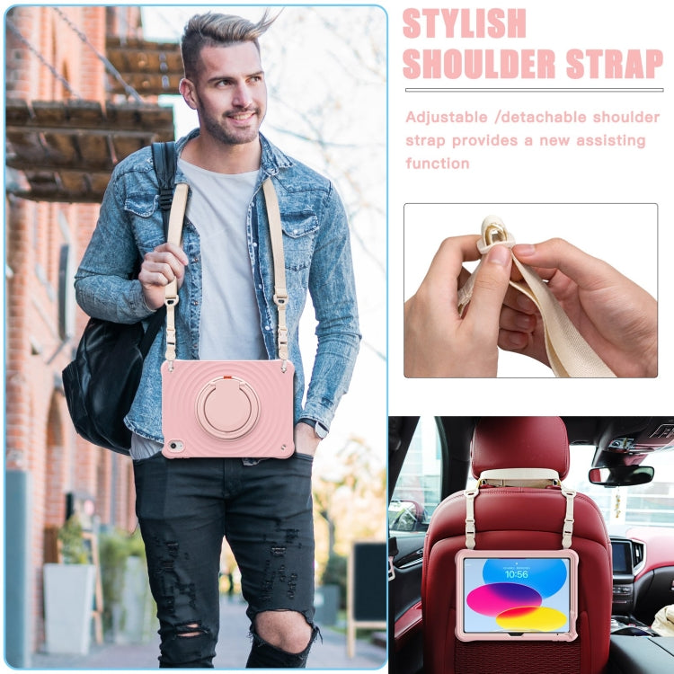 For iPad 2025 / 2022 Rotation Handle Holder Silicone Hybrid PC Tablet Case