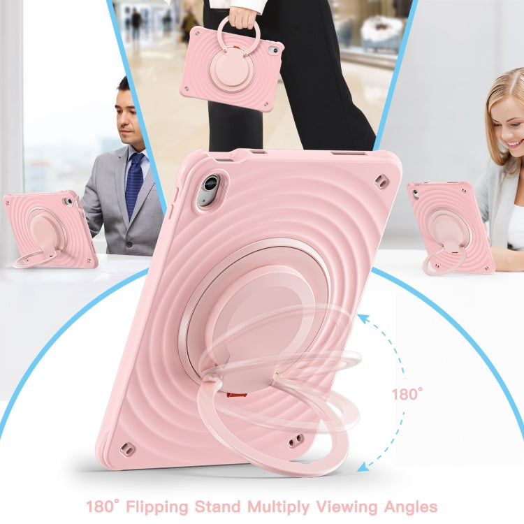For iPad 2025 / 2022 Rotation Handle Holder Silicone Hybrid PC Tablet Case