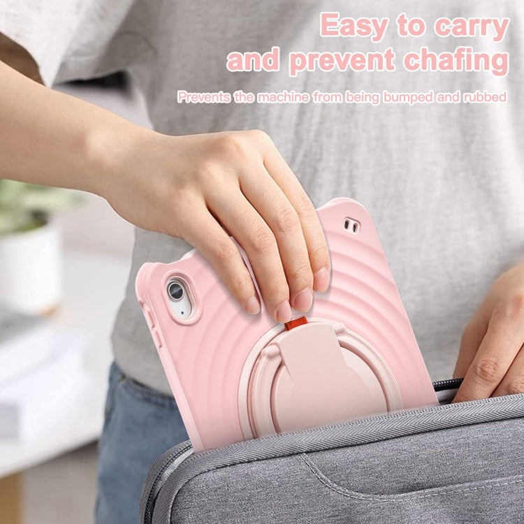 For iPad 2025 / 2022 Rotation Handle Holder Silicone Hybrid PC Tablet Case