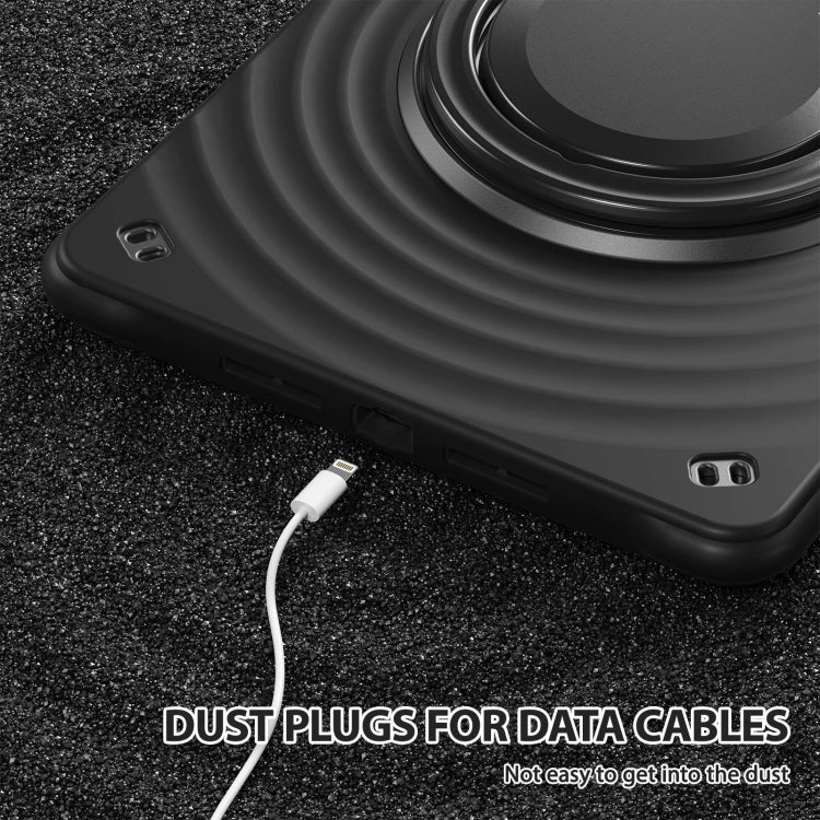 For iPad 10.2 2021 / 2020 / 2019 Rotation Handle Holder Silicone Hybrid PC Tablet Case