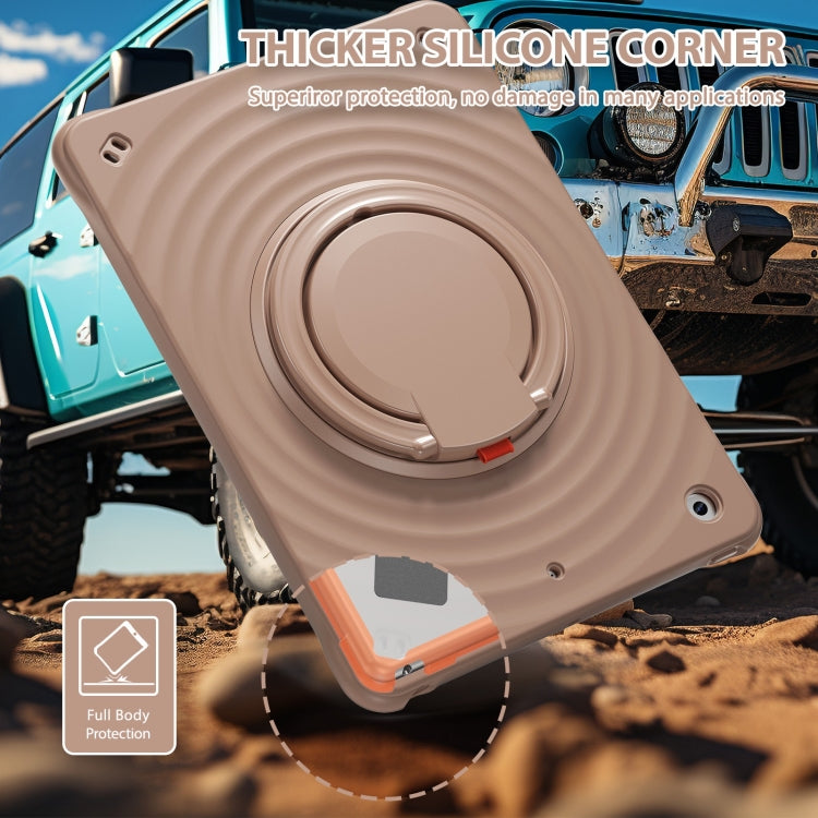 For iPad 10.2 2021 / 2020 / 2019 Rotation Handle Holder Silicone Hybrid PC Tablet Case