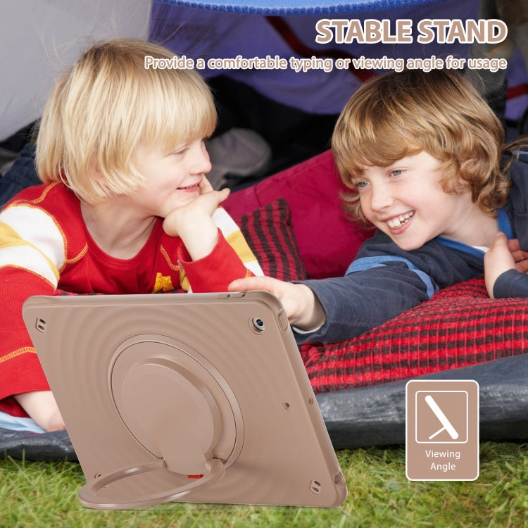 For iPad 10.2 2021 / 2020 / 2019 Rotation Handle Holder Silicone Hybrid PC Tablet Case