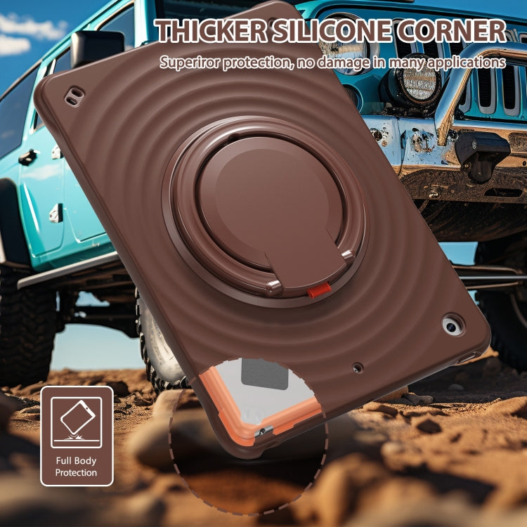 For iPad 10.2 2021 / 2020 / 2019 Rotation Handle Holder Silicone Hybrid PC Tablet Case