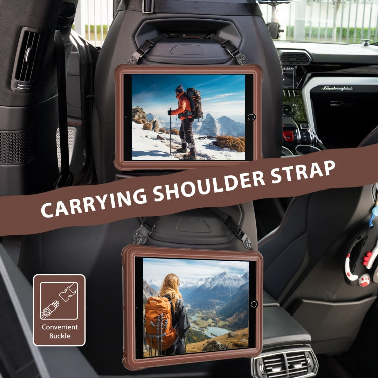 For iPad 10.2 2021 / 2020 / 2019 Rotation Handle Holder Silicone Hybrid PC Tablet Case