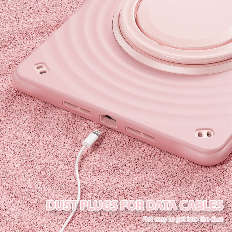 For iPad 10.2 2021 / 2020 / 2019 Rotation Handle Holder Silicone Hybrid PC Tablet Case