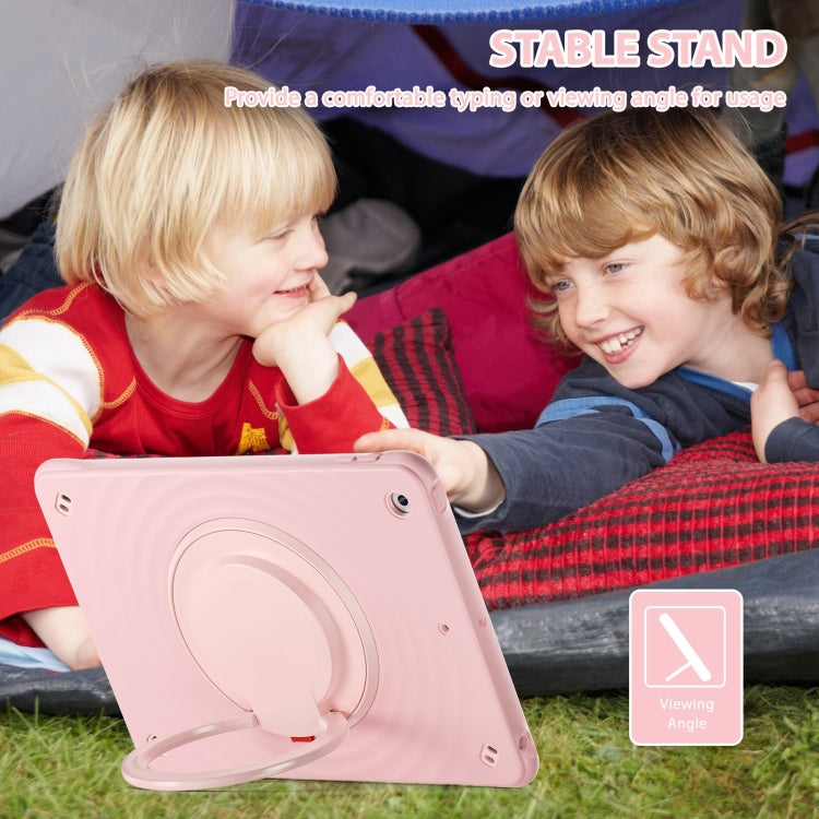 For iPad 10.2 2021 / 2020 / 2019 Rotation Handle Holder Silicone Hybrid PC Tablet Case