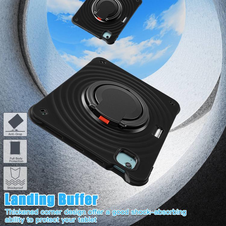 For iPad Air 11 2026 / 2025 / 2024 Rotation Handle Holder Silicone Hybrid PC Tablet Case