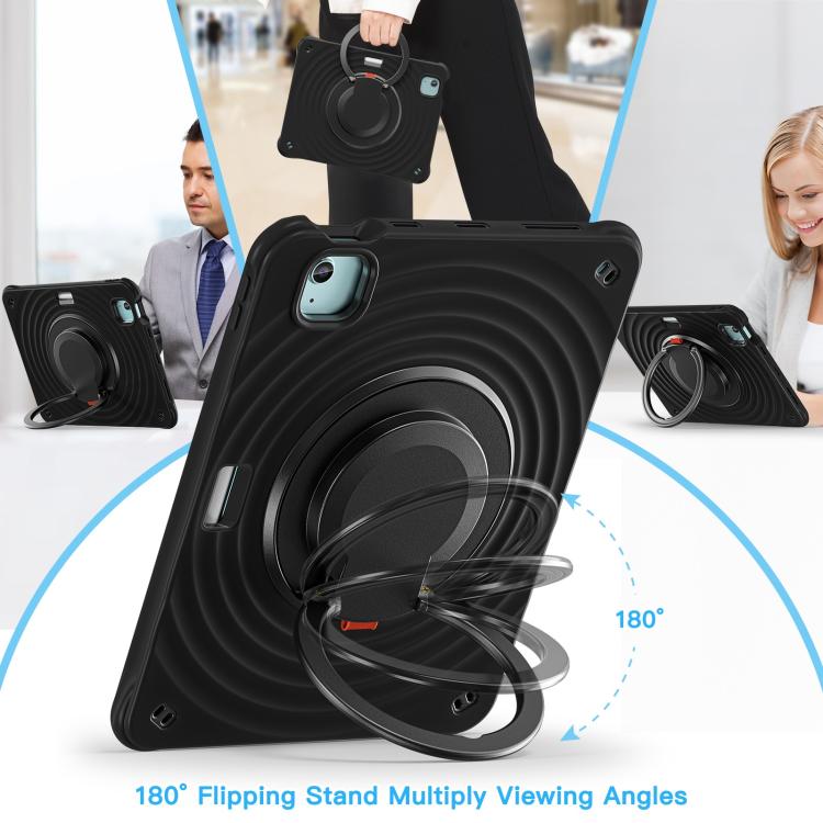 For iPad Air 11 2026 / 2025 / 2024 Rotation Handle Holder Silicone Hybrid PC Tablet Case