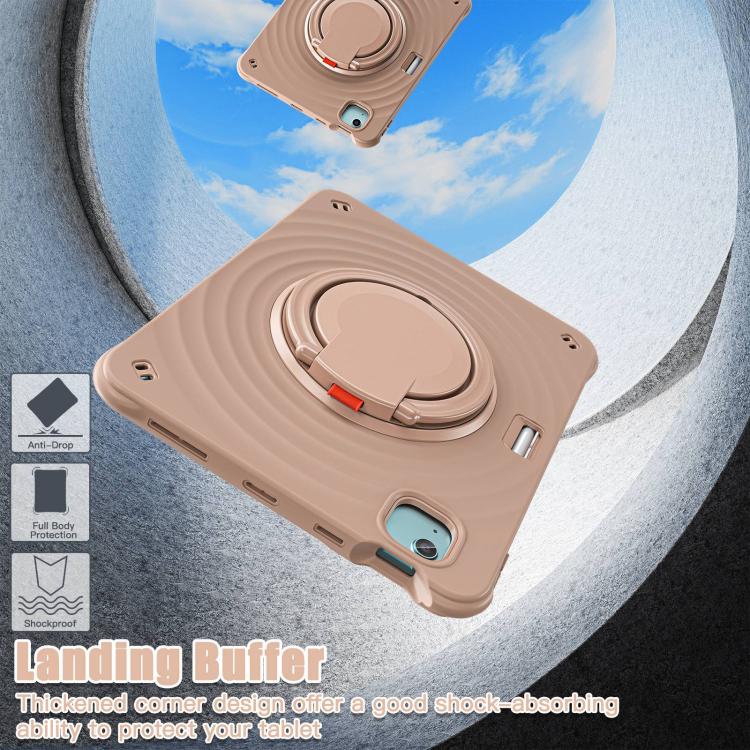 For iPad Air 11 2026 / 2025 / 2024 Rotation Handle Holder Silicone Hybrid PC Tablet Case