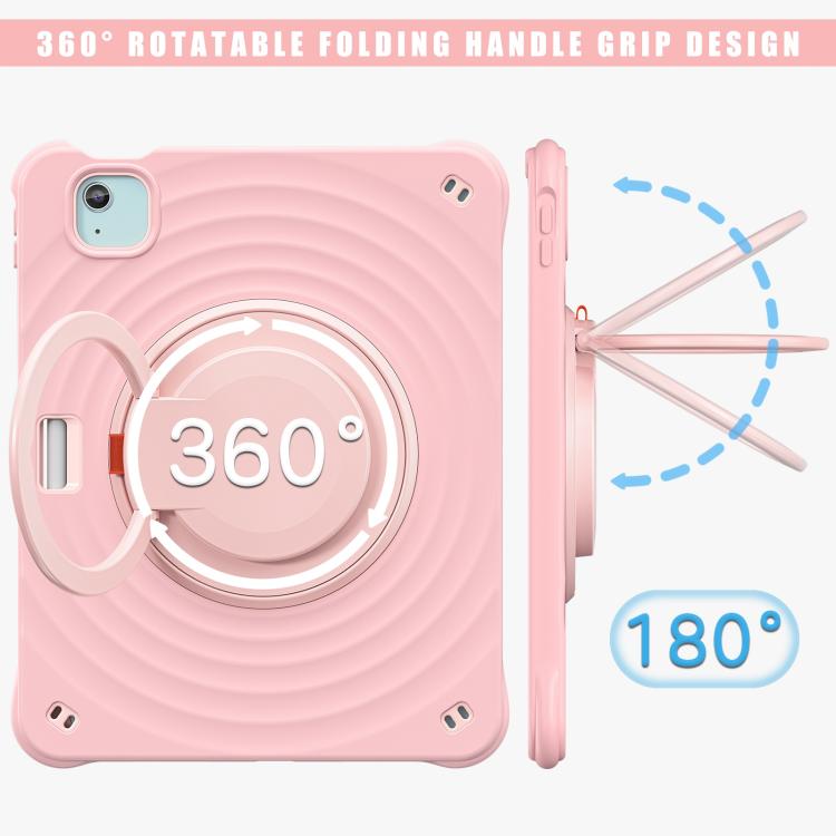 For iPad Air 11 2026 / 2025 / 2024 Rotation Handle Holder Silicone Hybrid PC Tablet Case