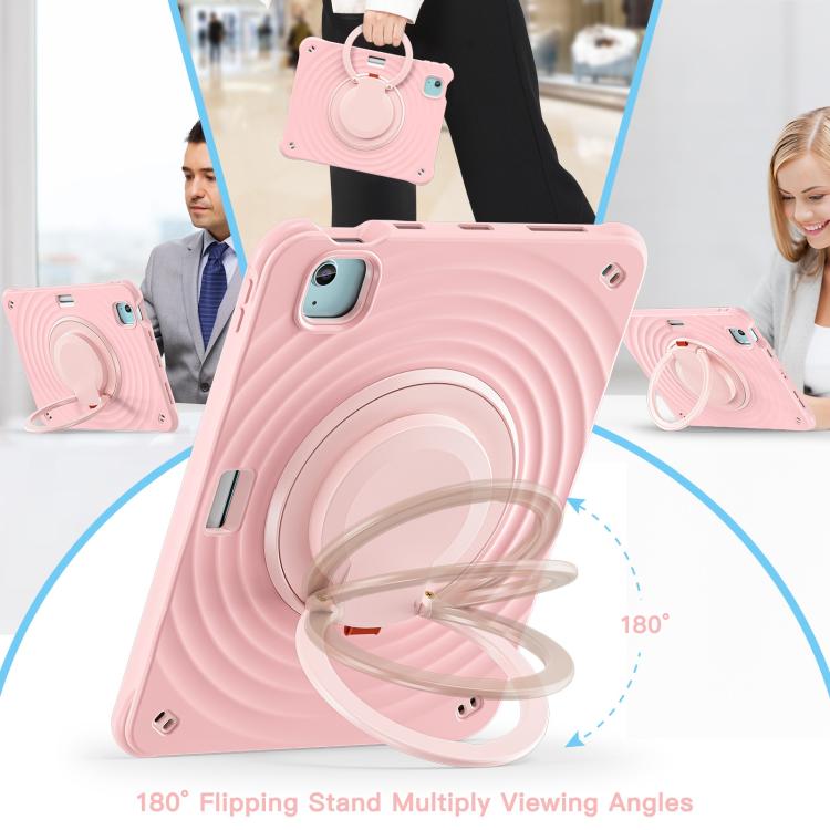 For iPad Air 11 2026 / 2025 / 2024 Rotation Handle Holder Silicone Hybrid PC Tablet Case