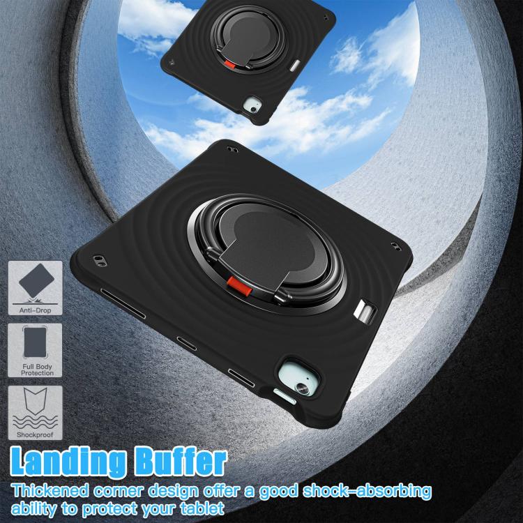For iPad Air 13 2026 / 2025 / 2024 Rotation Handle Holder Silicone Hybrid PC Tablet Case