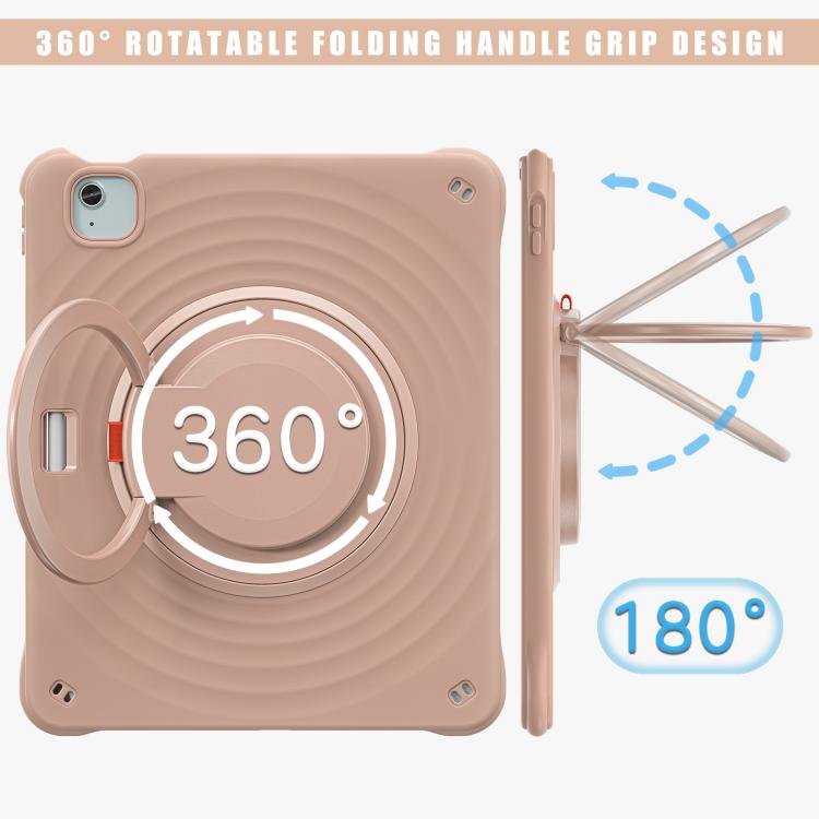 For iPad Air 13 2026 / 2025 / 2024 Rotation Handle Holder Silicone Hybrid PC Tablet Case