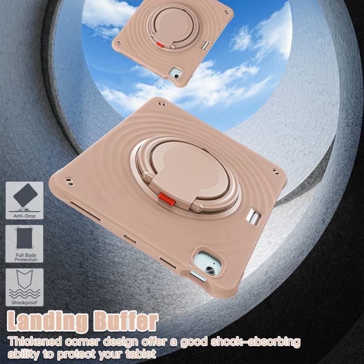 For iPad Air 13 2026 / 2025 / 2024 Rotation Handle Holder Silicone Hybrid PC Tablet Case