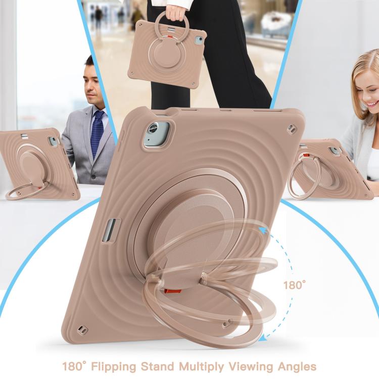 For iPad Air 13 2026 / 2025 / 2024 Rotation Handle Holder Silicone Hybrid PC Tablet Case