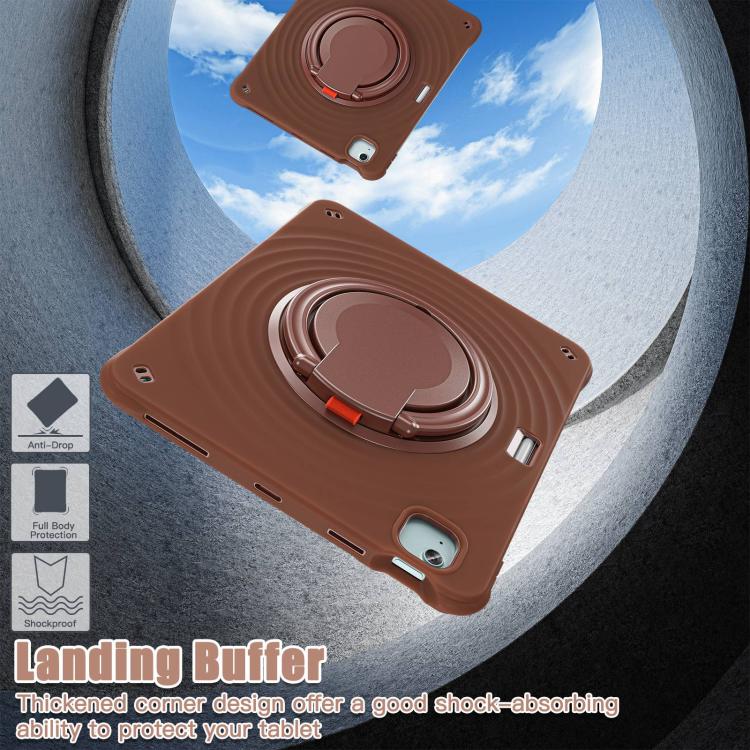For iPad Air 13 2026 / 2025 / 2024 Rotation Handle Holder Silicone Hybrid PC Tablet Case