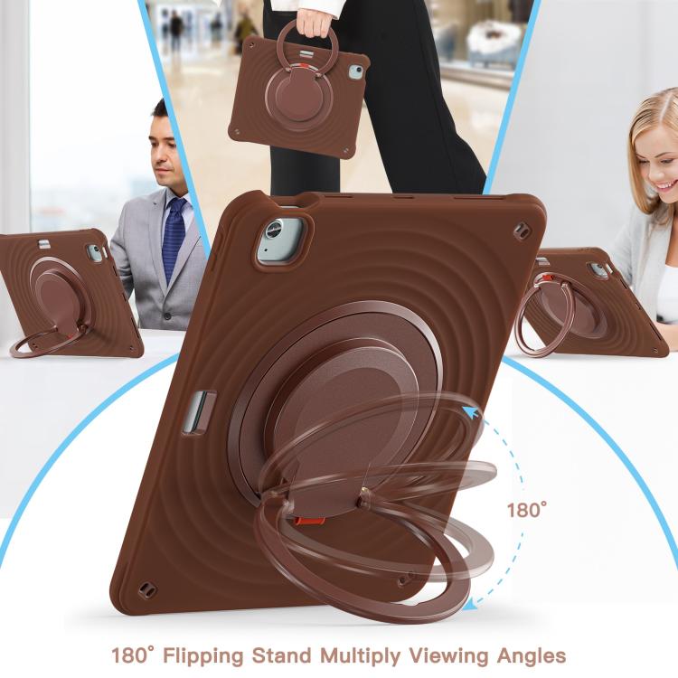 For iPad Air 13 2026 / 2025 / 2024 Rotation Handle Holder Silicone Hybrid PC Tablet Case