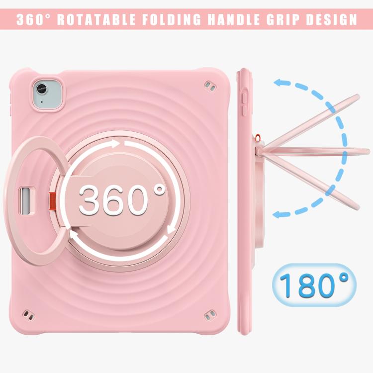 For iPad Air 13 2026 / 2025 / 2024 Rotation Handle Holder Silicone Hybrid PC Tablet Case