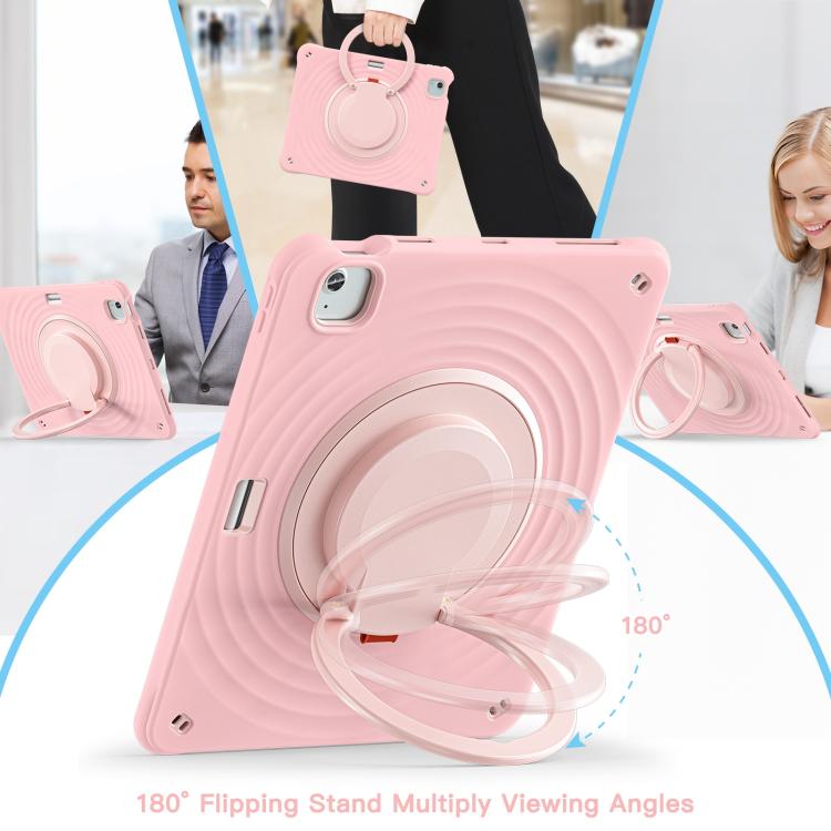 For iPad Air 13 2026 / 2025 / 2024 Rotation Handle Holder Silicone Hybrid PC Tablet Case
