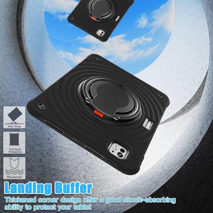 For iPad Pro 11 2025 / 2024 Rotation Handle Holder Silicone Hybrid PC Tablet Case