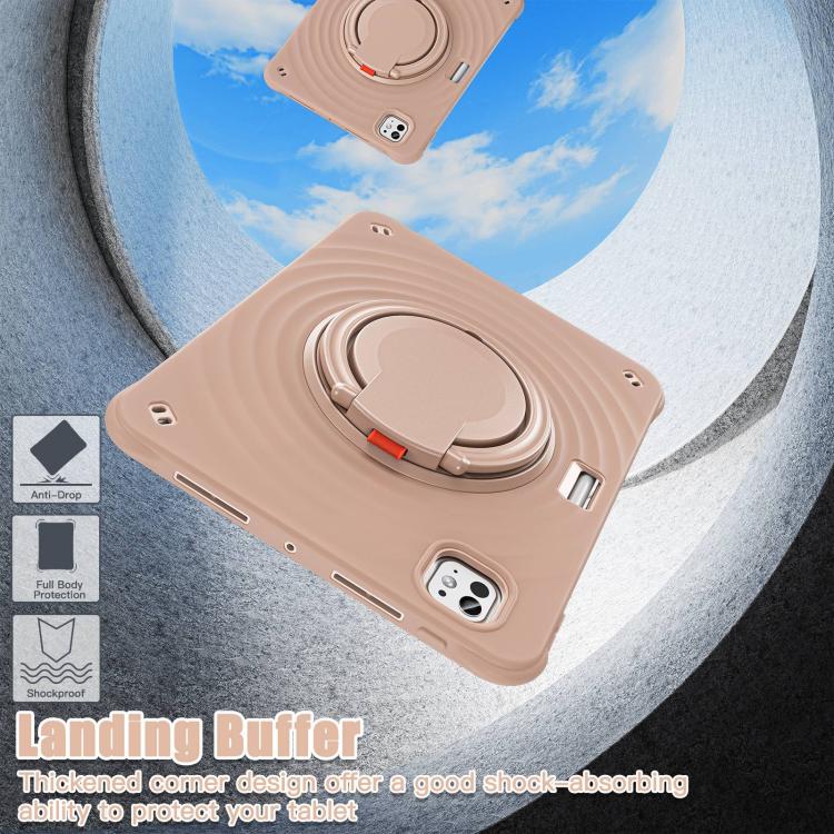 For iPad Pro 11 2025 / 2024 Rotation Handle Holder Silicone Hybrid PC Tablet Case